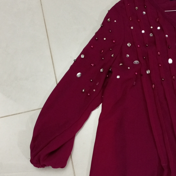Roaman's Dark Berry Blouse With Studs 💜☔🍇 - Picture 3 of 11